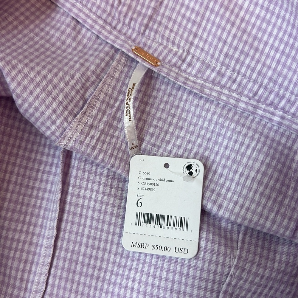 FREE PEOPLE NWT big dreams skort/skirt gingham - Picture 4 of 4